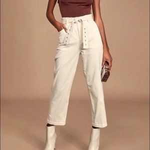 Moon river cream corduroy wide leg pants. Size medium